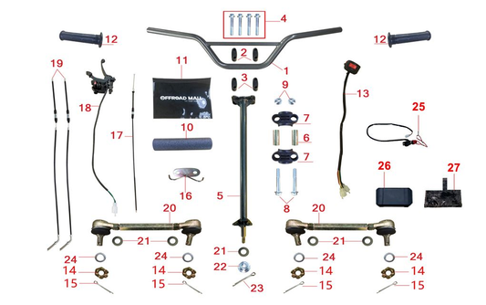 Bull 125cc parts - Steering System