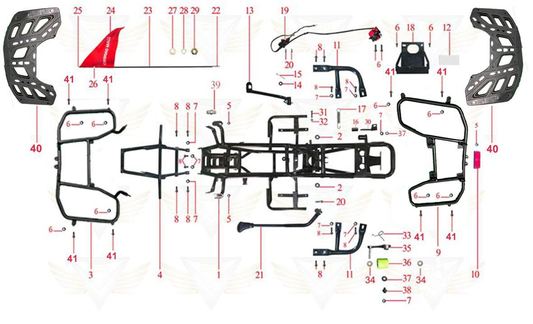 Bull 125cc parts - Plastic Frame